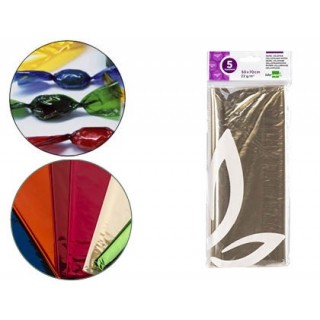 PAPEL CELOFANE TRANSPARENTE 5 FOLHAS